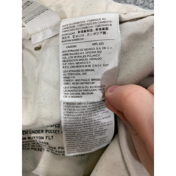 LEVI's 32x30 Chino White Tab Hidden Concealed Button Fly Reinforced Pockets - Picture 11 of 16